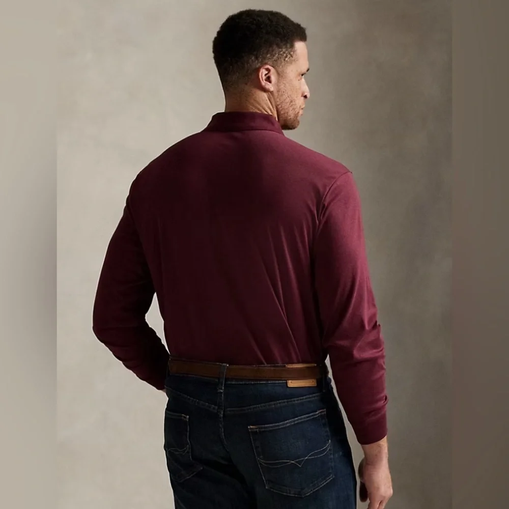 Polo Ralph Lauren soft collared long sleeve maroon logo pony cotton shirt 4XLT